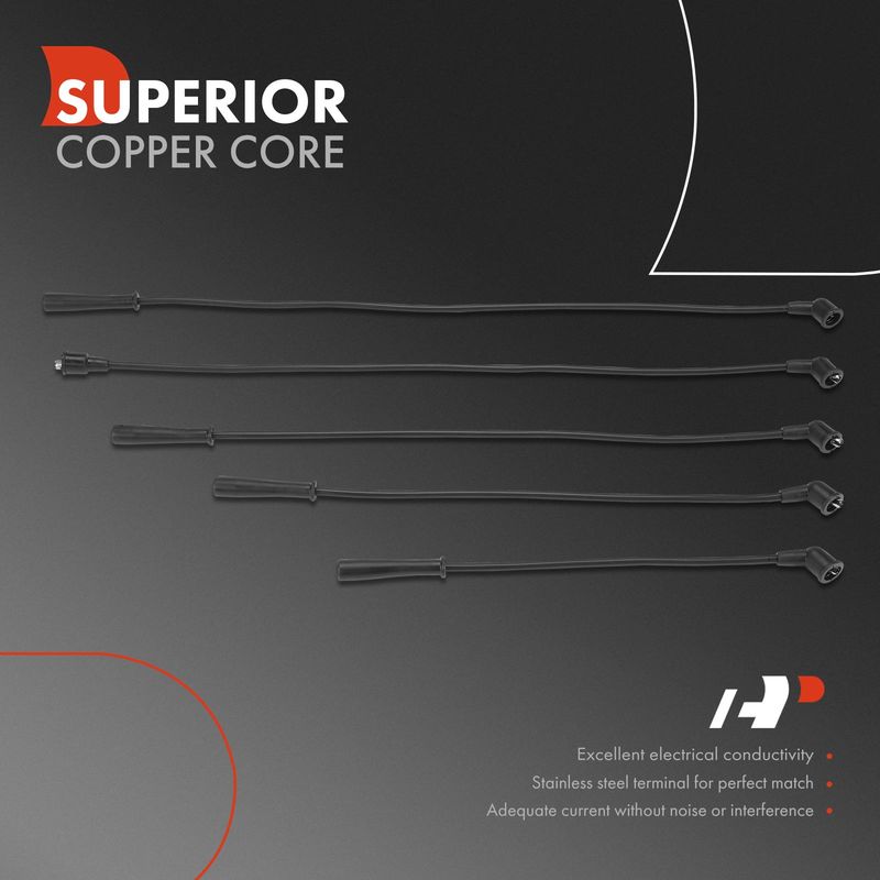 5x Spark Plug Wire Set for Mazda B2600 1990-1993 MPV 1989-1994 L4 2.6L