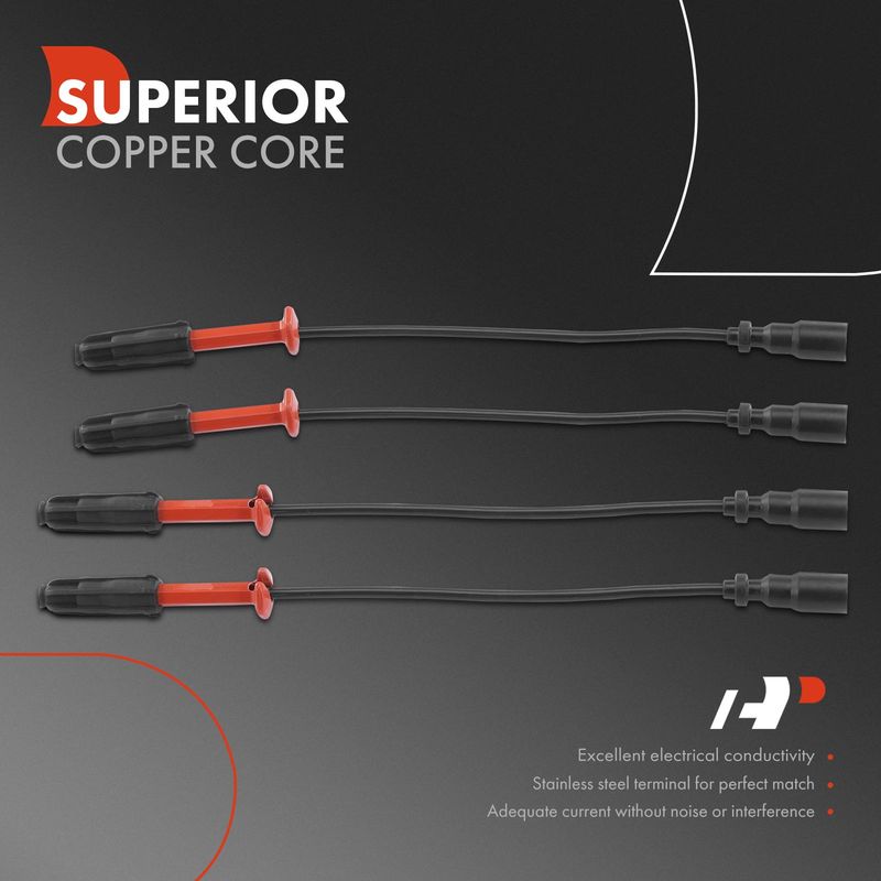 4x Spark Plug Wire Set for Mercedes-Benz C220 W202 1994-1996 L4 2.2L