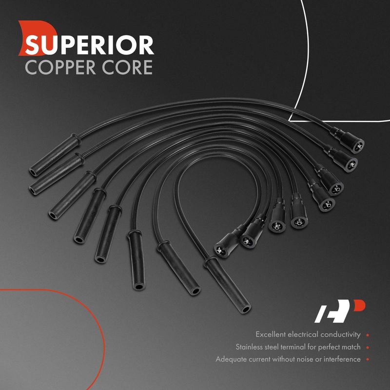 8x Spark Plug Wire Set for Ford F-150 2010-2014 F-250 F-350 Super Duty V8 6.2L