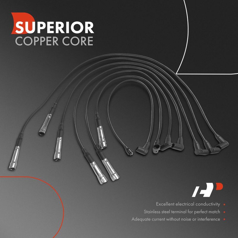 7x Spark Plug Wire Sets for Mercedes-Benz 280 W114 1973-1976 280E W123 L6 2.8L