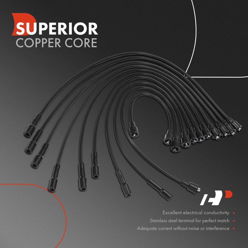 10x Spark Plug Wire Set for Dodge Charger Dart Magnum Chrysler Plymouth Fury
