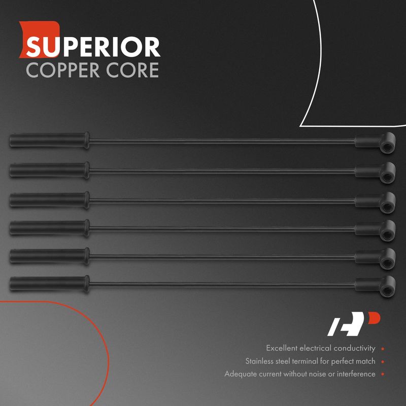 7x Spark Plug Wire Sets for Jeep Cherokee Comanche 1987-1990 L6 4.0L