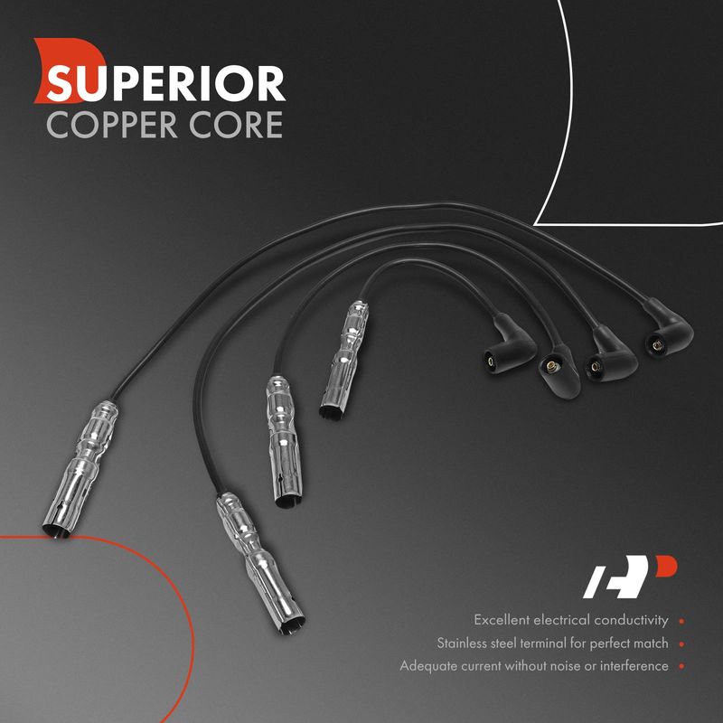 4x Spark Plug Wire Sets for Volkswagen Beetle Golf Jetta 1999-2001 L4 2.0L