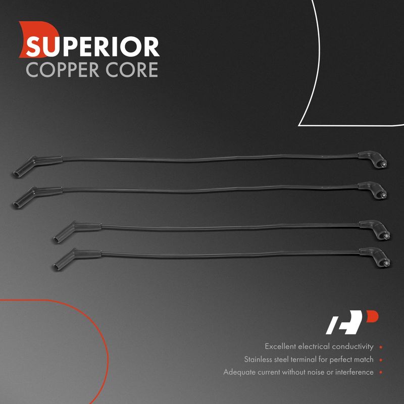 4x Spark Plug Wire Set for Mazda RX-7 1986-1991 R2 1.3L
