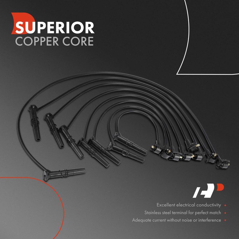 8x Spark Plug Wire Set for Ford Mustang 1996-1998 V8 4.6L Laforza 1994-1998 5.0L