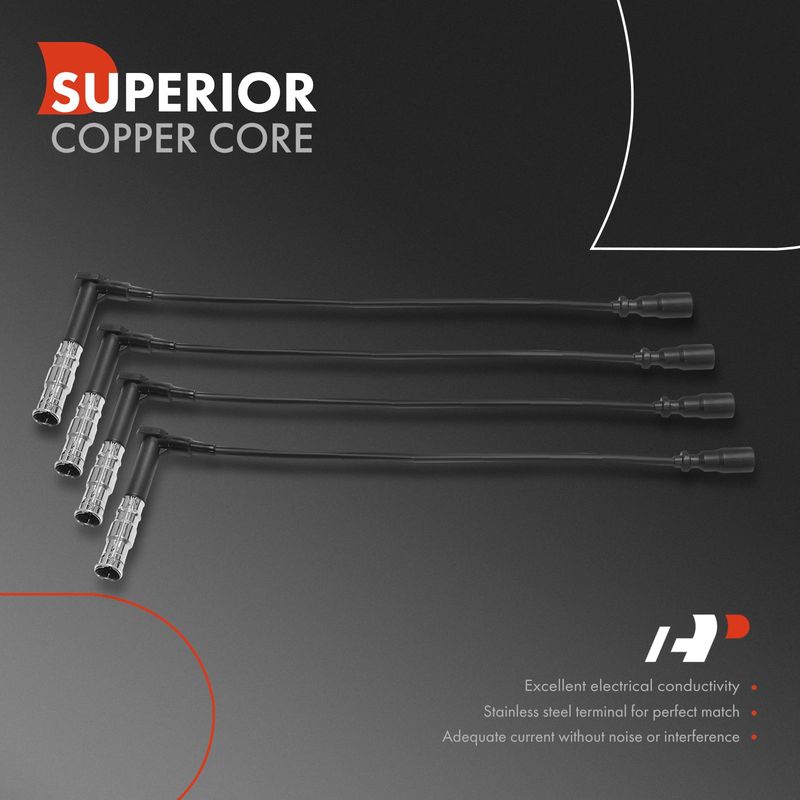 4x Spark Plug Wire Set for Mercedes-Benz W202 C220 1994-1996 L4 2.2L DOHC