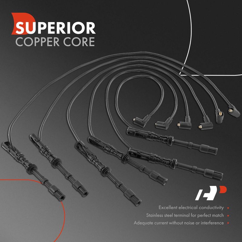 6x Spark Plug Wire Set for Volkswagen Golf 1999-2002 Jetta 1999-2002 V6 2.8L