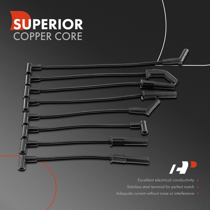 8x Spark Plug Wire Set for Ford Bronco E-100 Econoline F-100 F-150 F-250 F-350