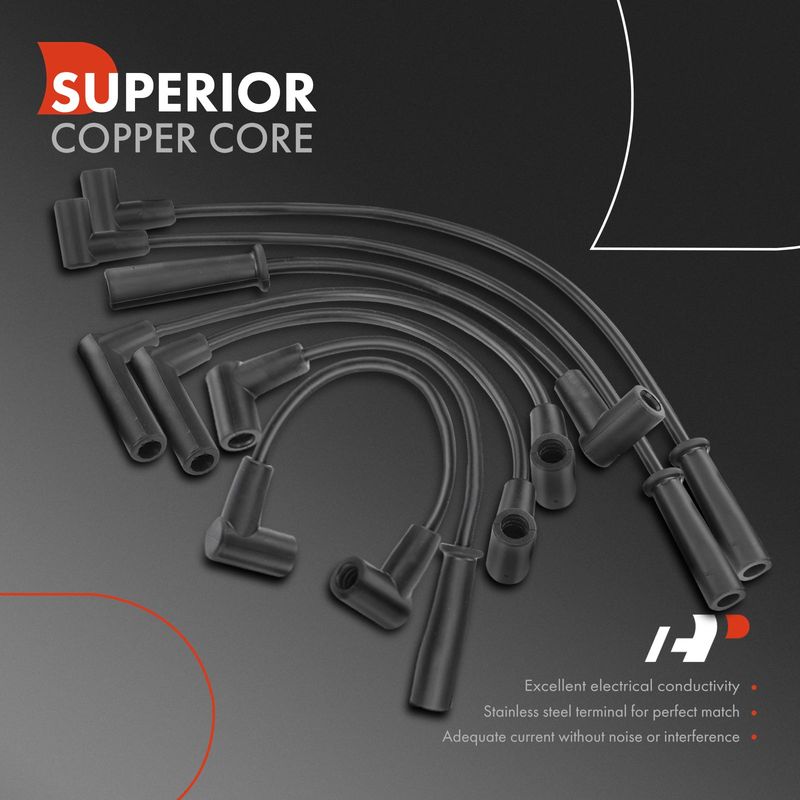7x Spark Plug Wire Sets for Jeep Cherokee 1991-1999 Comanche TJ Wrangler L6 4.0L