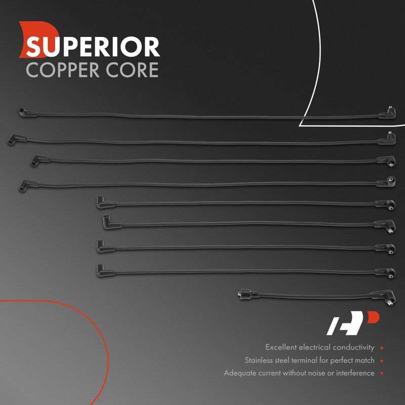 9x Spark Plug Wire Set for Chevrolet Blazer C10 C20 C30 Pickup GMC Jimmy Sprint