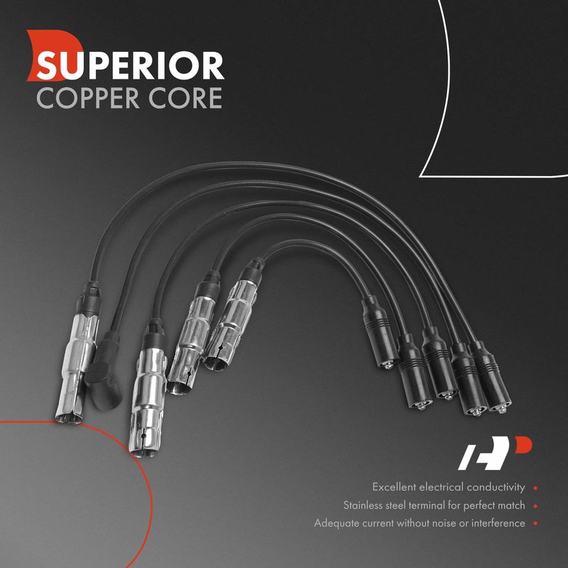 5x Spark Plug Wire Sets for Volkswagen Golf Jetta Passat Cabrio 1995-2002 2.0L