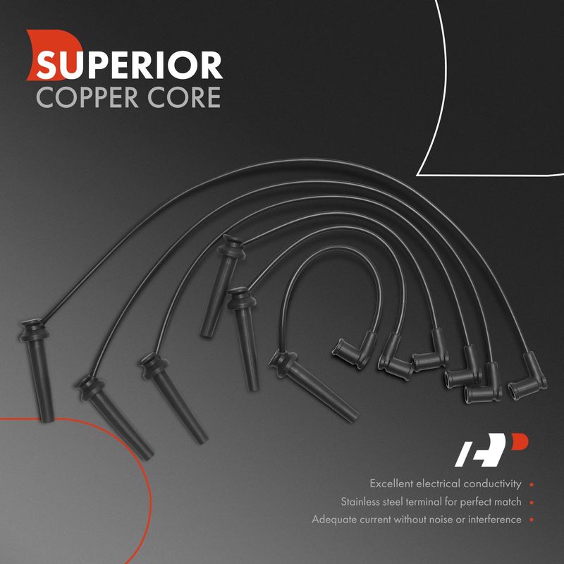 6x Spark Plug Wire Sets for Ford Taurus 2001-2003 Mercury Sable V6 3.0L 8mm