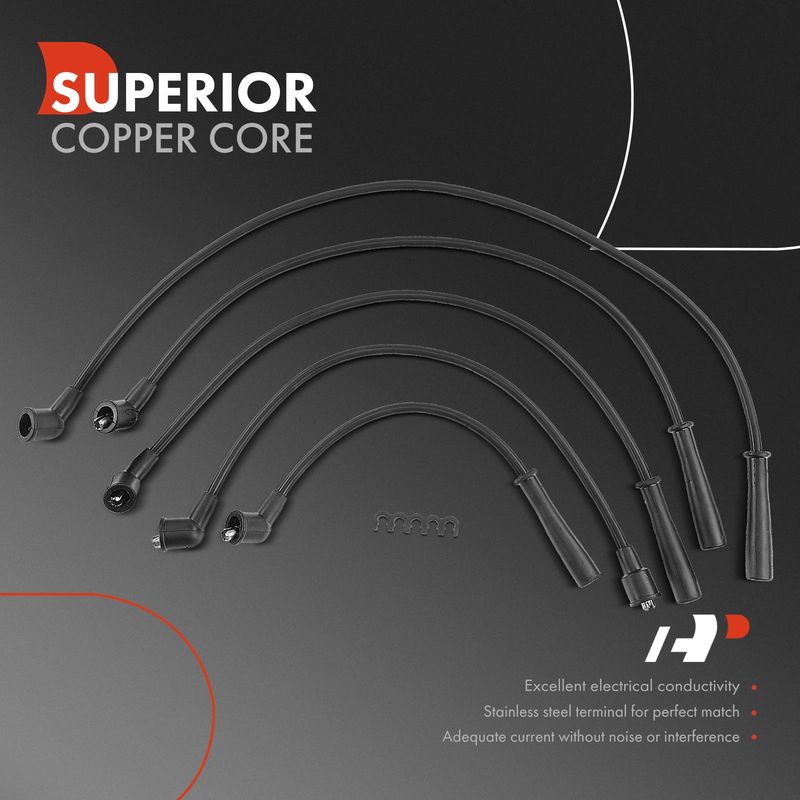 5x Spark Plug Wire Set for Toyota Pickup 1979-1988 Celica Corona Saab 95 96 99