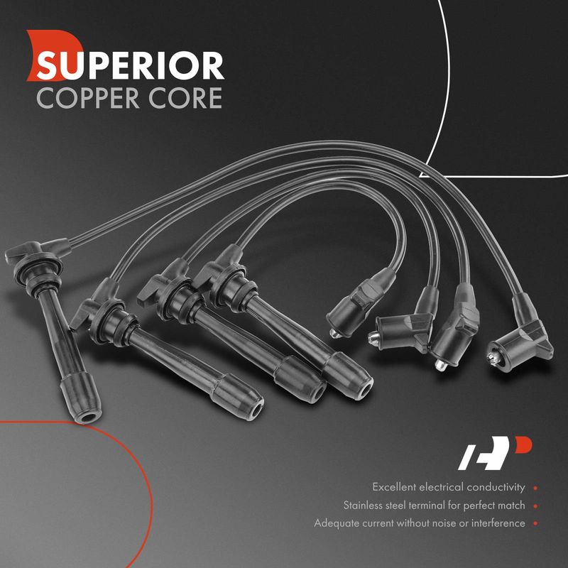 4x Spark Plug Wire Set for Hyundai Accent 1997 L4 1.5L 2001-2005 L4 1.6L DOHC