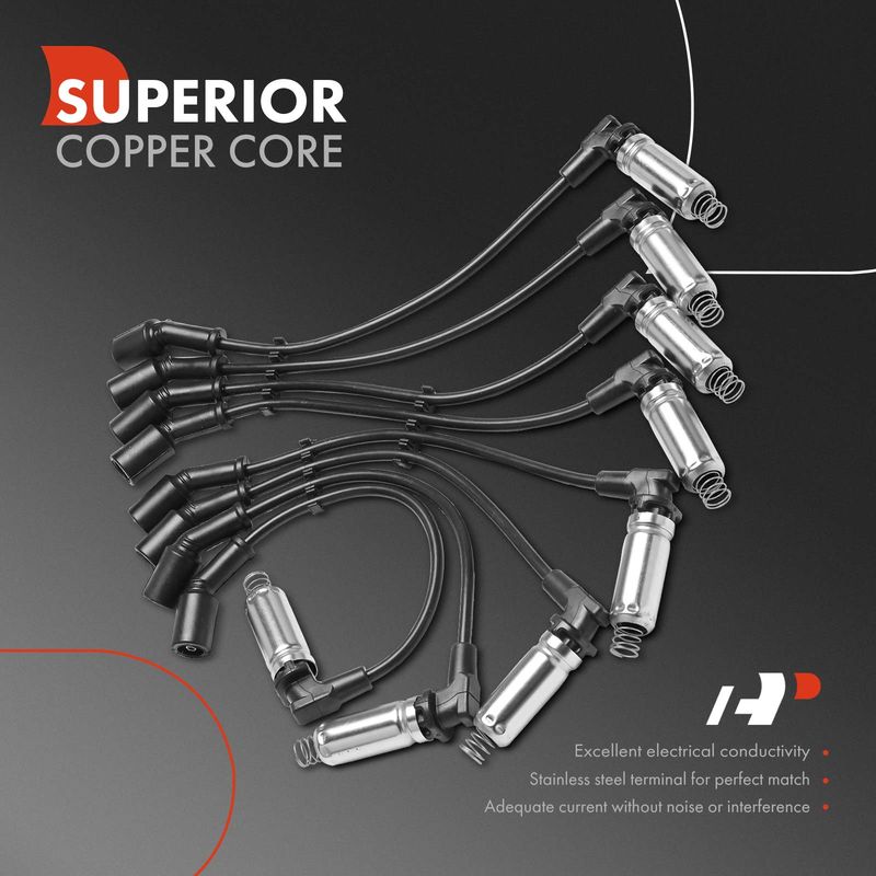 8x Spark Plug Wire Set for Chevrolet Silverado 1500 14-21 GMC Sierra Cadillac