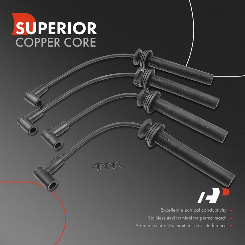 4x Spark Plug Wire Set for Chrysler Cirrus 2000 Neon 00-02 Dodge Plymouth 2.0L