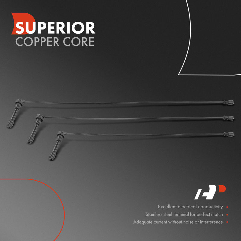 3x Spark Plug Wire Set for Kia Sorento 2003-2006 V6 3.5L DOHC 7mm