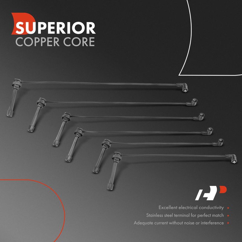 6x Spark Plug Wire Set for Mitsubishi Diamante 1997-2004 V6 3.5L 7mm