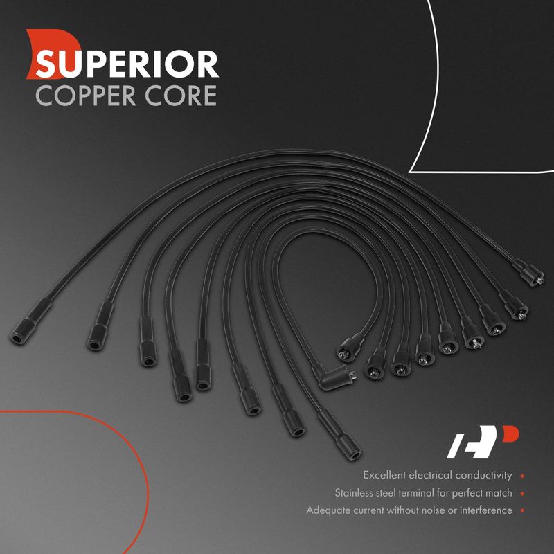9x Spark Plug Wire Set for Jeep Grand Wagoneer 1987-1991 J10 J20 V8 5.9L 7mm