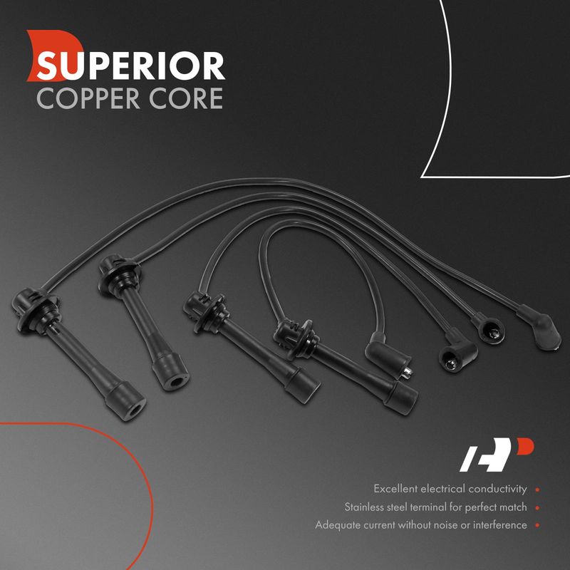 4x Spark Plug Wire Set for Mazda Protege 1995-1998 MX-3 1994-1996 L4 1.6L 1.8L
