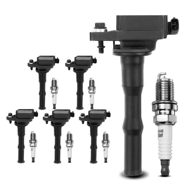 6x Black Ignition Coil & IRIDIUM Spark Plug Kits for Toyota Camry Avalon 3.0L