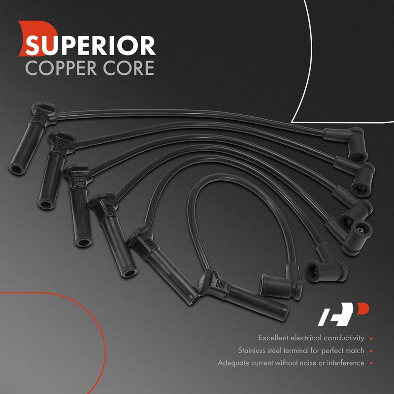 6x Spark Plug Wire Set for Land Rover LR3 2005 2006 2007 2008 V6 4.0L Base 8mm