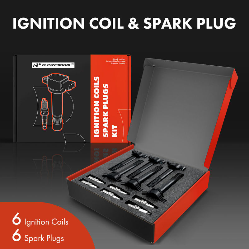6x Black Ignition Coil & IRIDIUM Spark Plug Kits for Toyota Camry Avalon 3.0L