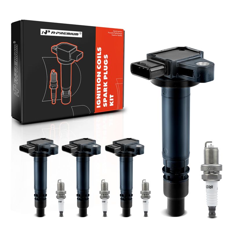 4x Black Ignition Coil & IRIDIUM Spark Plug Kits for Toyota Tacoma 00-04 4Runner