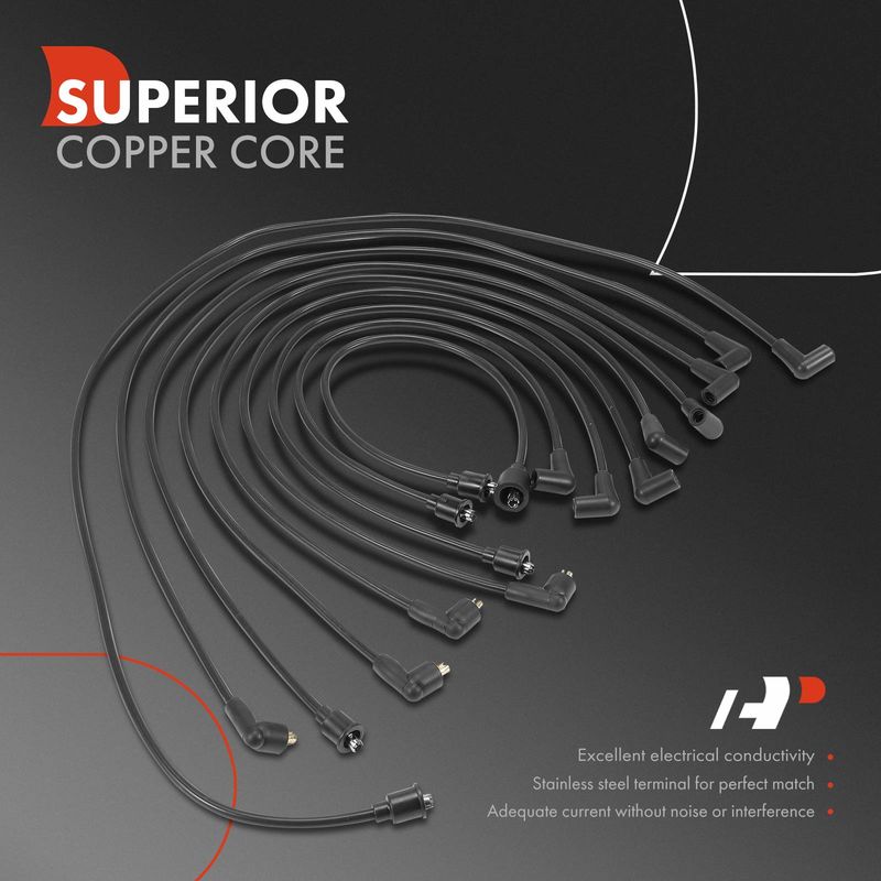 9x Spark Plug Wire Set for Dodge Charger Chrysler Town & Country Plymouth Fury