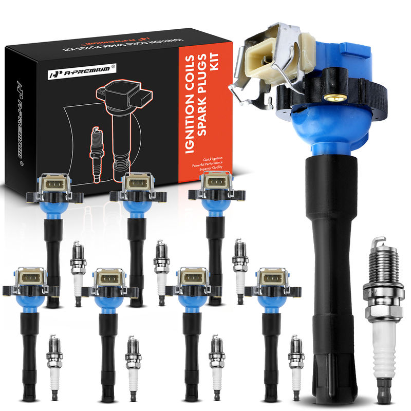 8x Blue Ignition Coil & IRIDIUM Spark Plug Kits for BMW 540i 740i X5 Land Rover