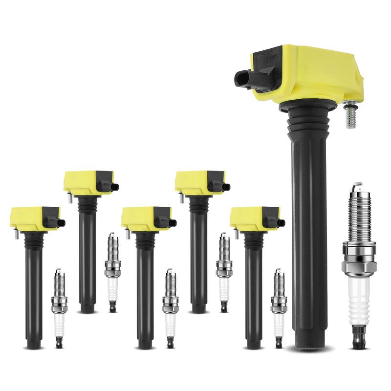 6x Yellow Ignition Coil & IRIDIUM Spark Plug Kits for Dodge Durango Charger Jeep