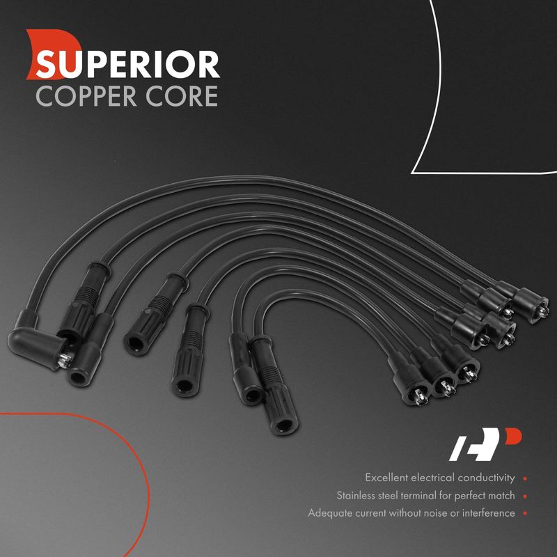 7x Spark Plug Wire Set for Toyota Land Cruiser 1988-1989 L6 4.0L OHV 7mm