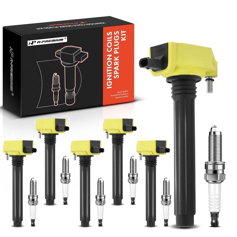 6x Yellow Ignition Coil & IRIDIUM Spark Plug Kits for Dodge Durango Charger Jeep