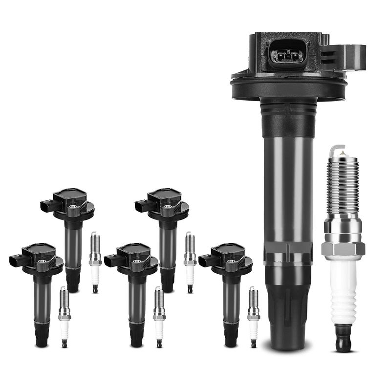 6x Black Ignition Coil & IRIDIUM Spark Plug Kits for Ford F-150 Lincoln Mazda