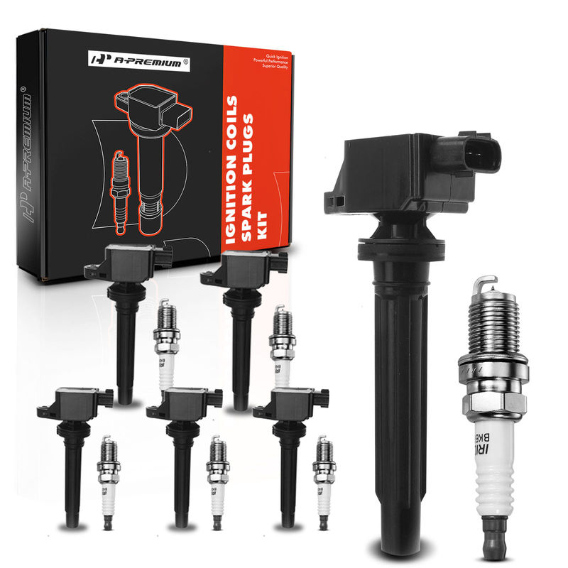 6x Black Ignition Coil & IRIDIUM Spark Plug Kits for Suzuki Grand Vitara 2.7L