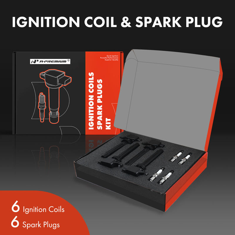 6x Black Ignition Coil & IRIDIUM Spark Plug Kits for Suzuki Grand Vitara 2.7L