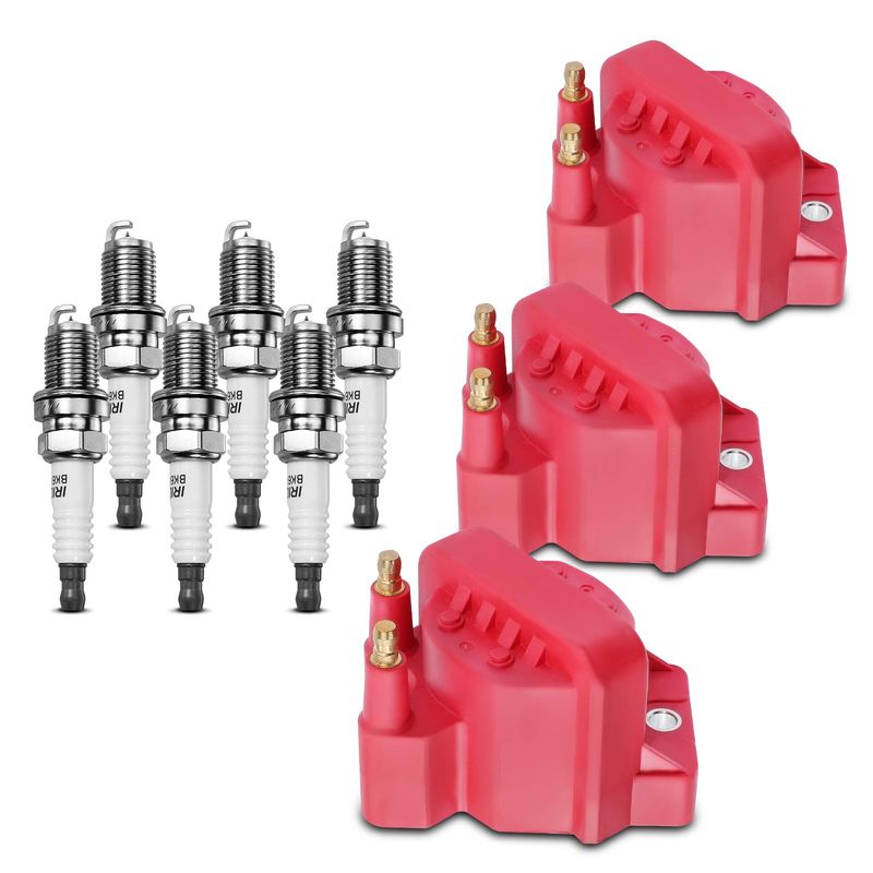 3x Red Ignition Coil & IRIDIUM Spark Plug Kits for Buick Allure 2005-2008 Chevy