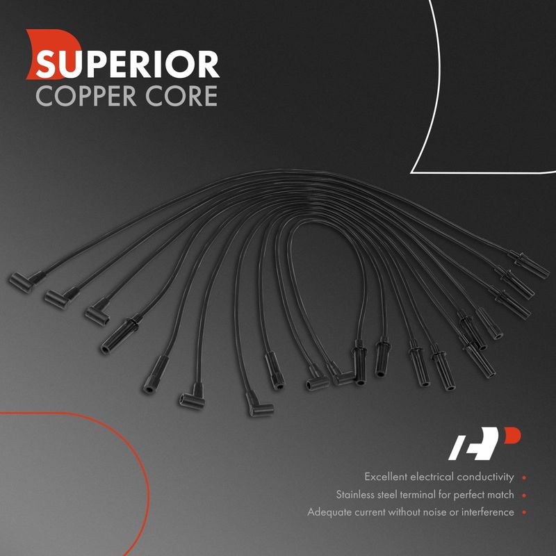 10x Spark Plug Wire Set for Dodge Ram 1500 2004 Viper 2004-2005 V10 8.3L 7mm