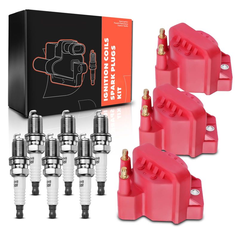 3x Red Ignition Coil & IRIDIUM Spark Plug Kits for Buick Allure 2005-2008 Chevy