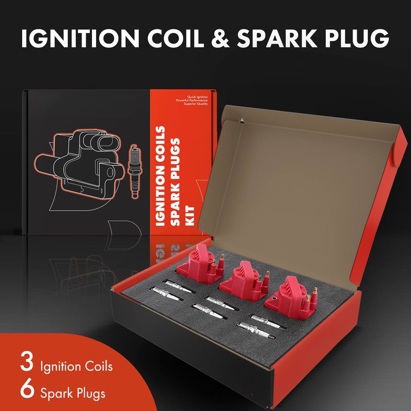 3x Red Ignition Coil & IRIDIUM Spark Plug Kits for Buick Allure 2005-2008 Chevy