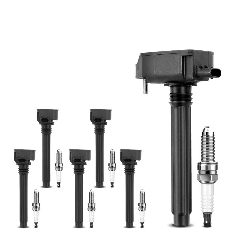 6x Black Ignition Coil & IRIDIUM Spark Plug Kits for Dodge Durango Jeep Ram
