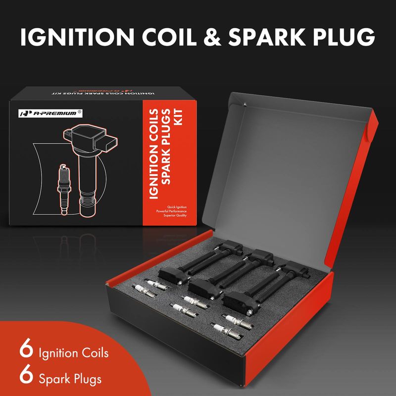 6x Black Ignition Coil & IRIDIUM Spark Plug Kits for Dodge Durango Jeep Ram