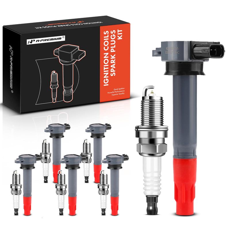 6x Black Ignition Coil & IRIDIUM Spark Plug Kits for Mitsubishi Outlander 3.0L