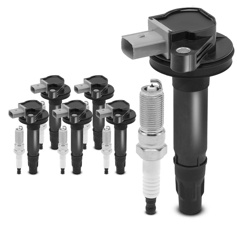 6x Black Ignition Coil & IRIDIUM Spark Plug Kits for Ford Taurus Lincoln MKS MKT