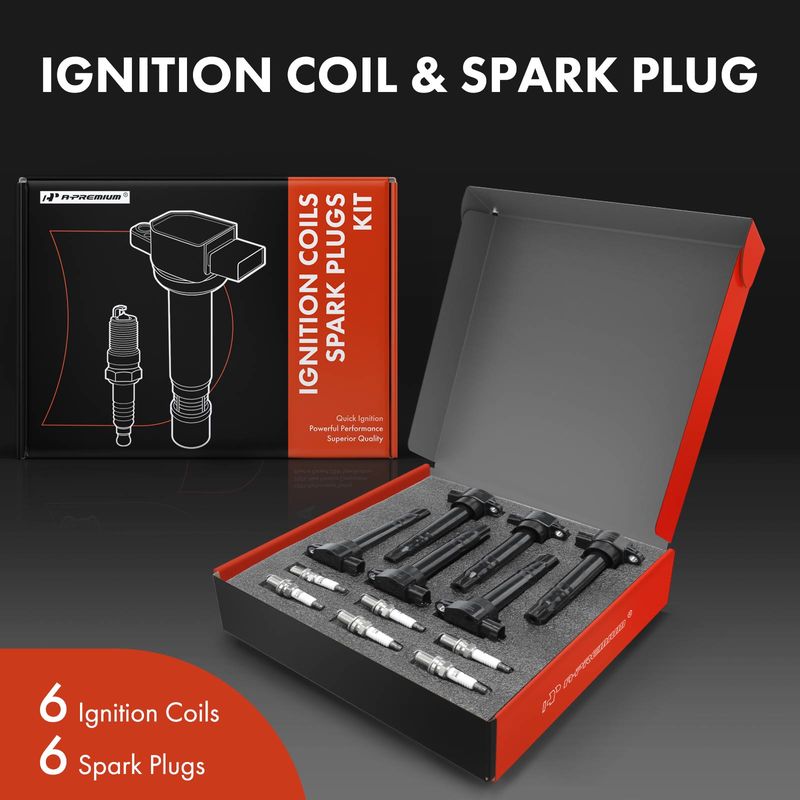 6x Black Ignition Coil & IRIDIUM Spark Plug Kits for Mitsubishi Endeavor Galant