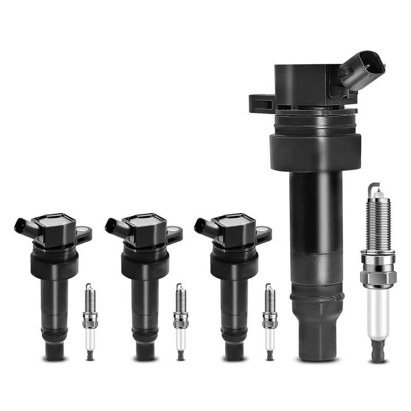 4x Black Ignition Coil & IRIDIUM Spark Plug Kits for Kia Forte Koup Forte5 Hyundai