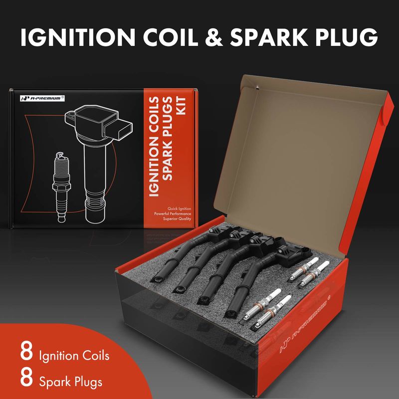 8x Black Ignition Coil & IRIDIUM Spark Plug Kits for Mercedes-Benz W212 E300 E350