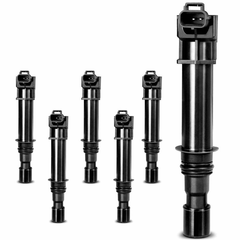 6x Ignition Coils with 2 Pins for Jeep Grand Cherokee Dodge Ram 1500 Dakota