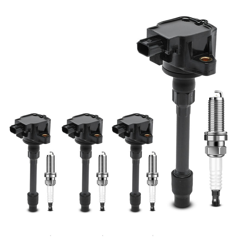 4x Black Ignition Coil & IRIDIUM Spark Plug Kits for Honda Civic 16-20 Fit 15-19