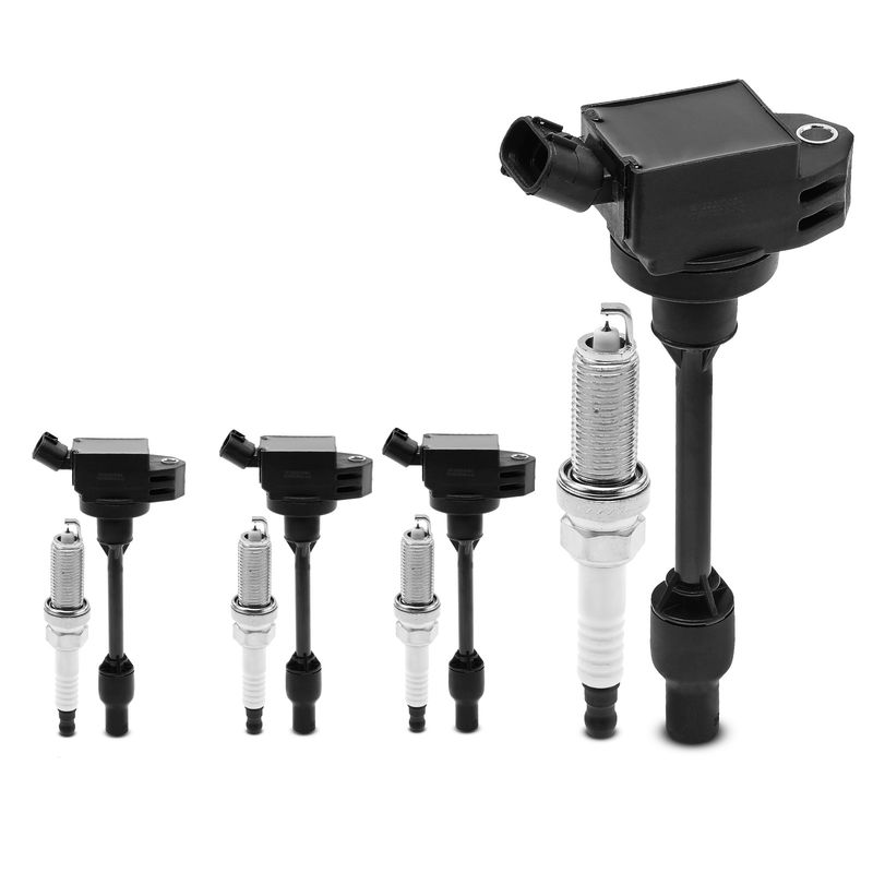 4x Black Ignition Coil & IRIDIUM Spark Plug Kits for Toyota Camry Corolla RAV4